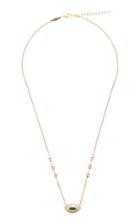 Jacquie Aiche Small Halo Emerald Eye Necklace
