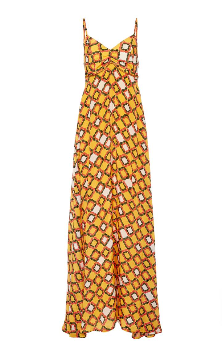 Verandah Shirin Sunset Braid-trimmed Maxi Dress