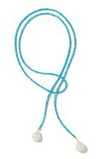 Joie Digiovanni Classic Turquoise, Pearl And Metal Lariat
