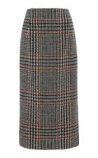 Oscar De La Renta Plaid Wool-alpaca Blend Midi Skirt