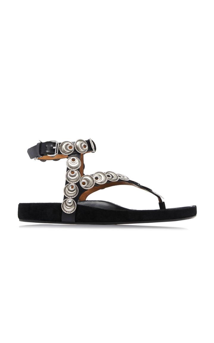 Isabel Marant Eldo Embellished Leather Sandals Size: 38