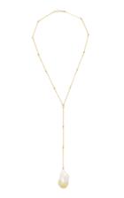 Mizuki Short Fluid Diamond And Pearl Linked Rod Necklace
