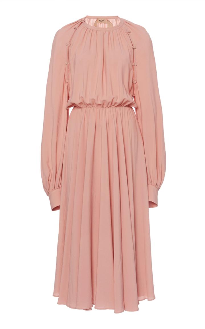 Moda Operandi N21 Ruched Cold-shoulder Crepe De Chine Dress Size: 38