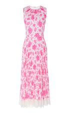 Moda Operandi Andrew Gn Floral-print Pleated Silk Dress Size: 34