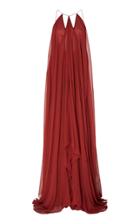 Moda Operandi Zac Posen Draped Silk Maxi Dress Size: 2