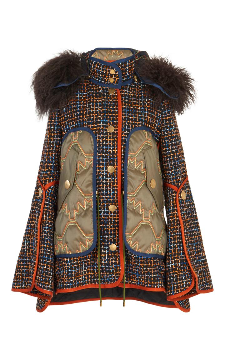 Peter Pilotto Tweed Shearling Jacket