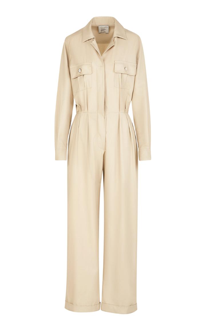 Giuliva Heritage Collection The Lauren Cotton-blend Twill Jumpsuit