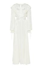Moda Operandi Zuhair Murad Bow And Lace-detailed Organza Maxi Dress Size: 32