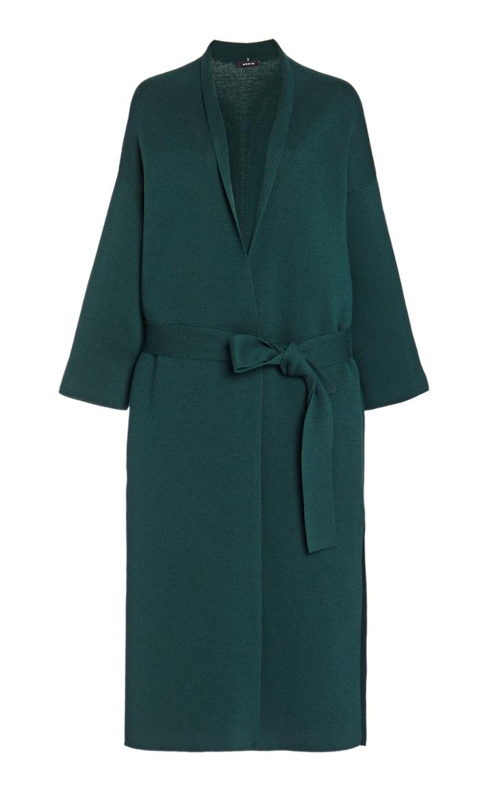 Akris Belted Wool-silk Wrap Coat