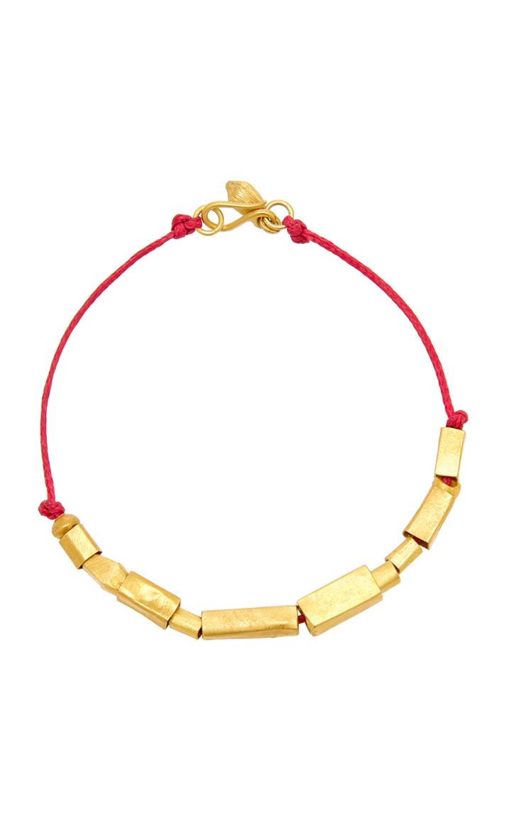 Pippa Small Ancient Bead Square Tube Bracelet On Cord