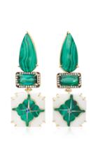 Silvia Furmanovich India Marble Mosaic Malachite Earrings