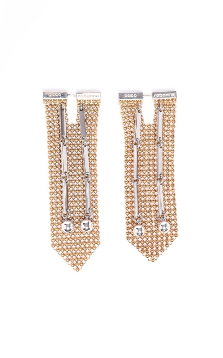 Moda Operandi Paco Rabanne Pixel Flow Bronze Mesh Statement Earrings