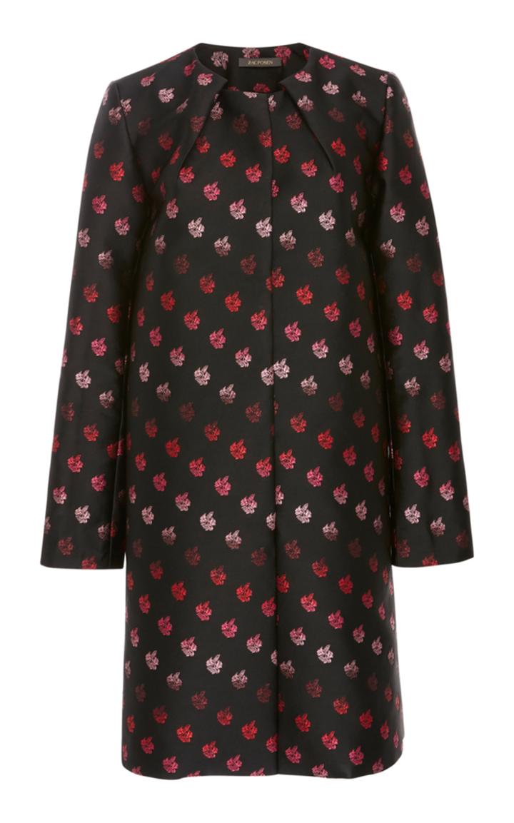 Zac Posen Long Patterned Straight Coat