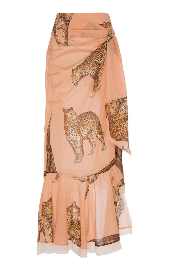 Johanna Ortiz Tropical Agitations Printed Cotton Wrap Skirt