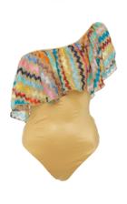 Missoni Mare One Shoulder Ruffle One Piece Swimsuit