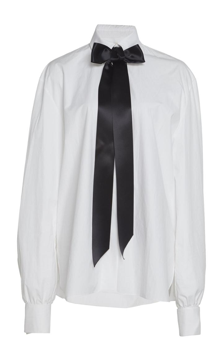 Alexandre Vauthier Bow-detail Cotton Poplin Shirt