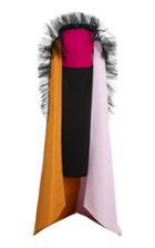 Moda Operandi Christian Siriano Color Block Silk Faille And Tulle Cape Sleeve Dress