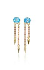 Sarah Hendler Shirley 18k Gold Blue Gemstone Earrings