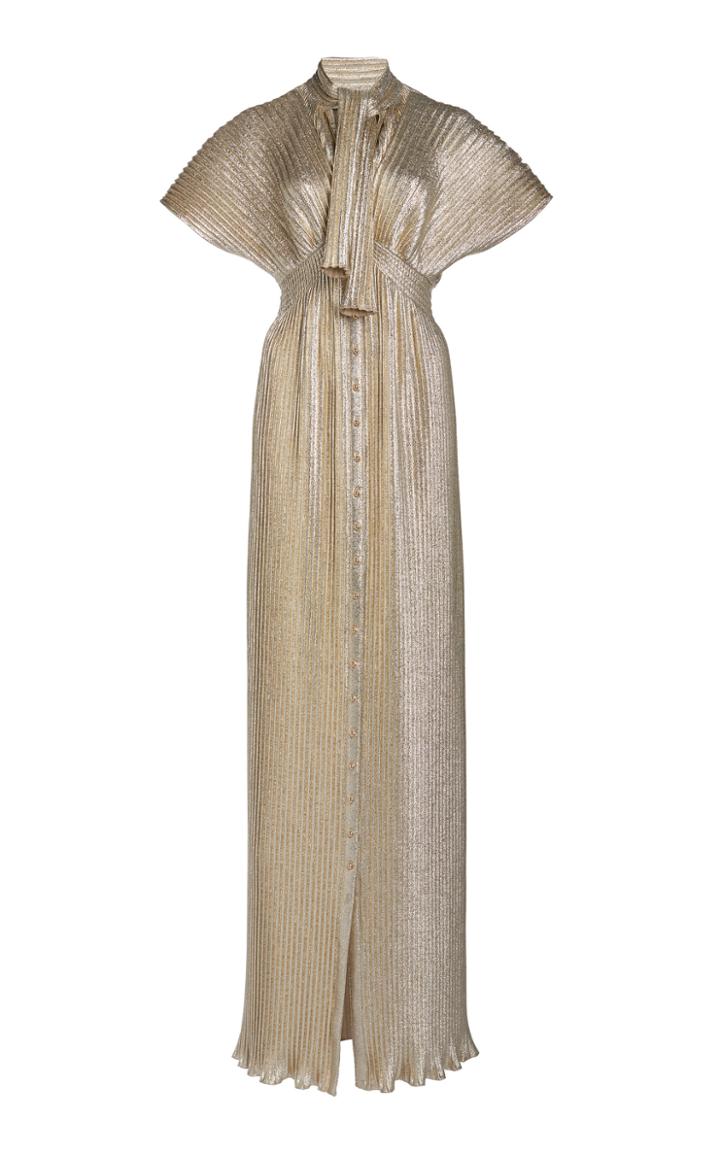 Moda Operandi Paco Rabanne Draped Pleated Metallic Dress