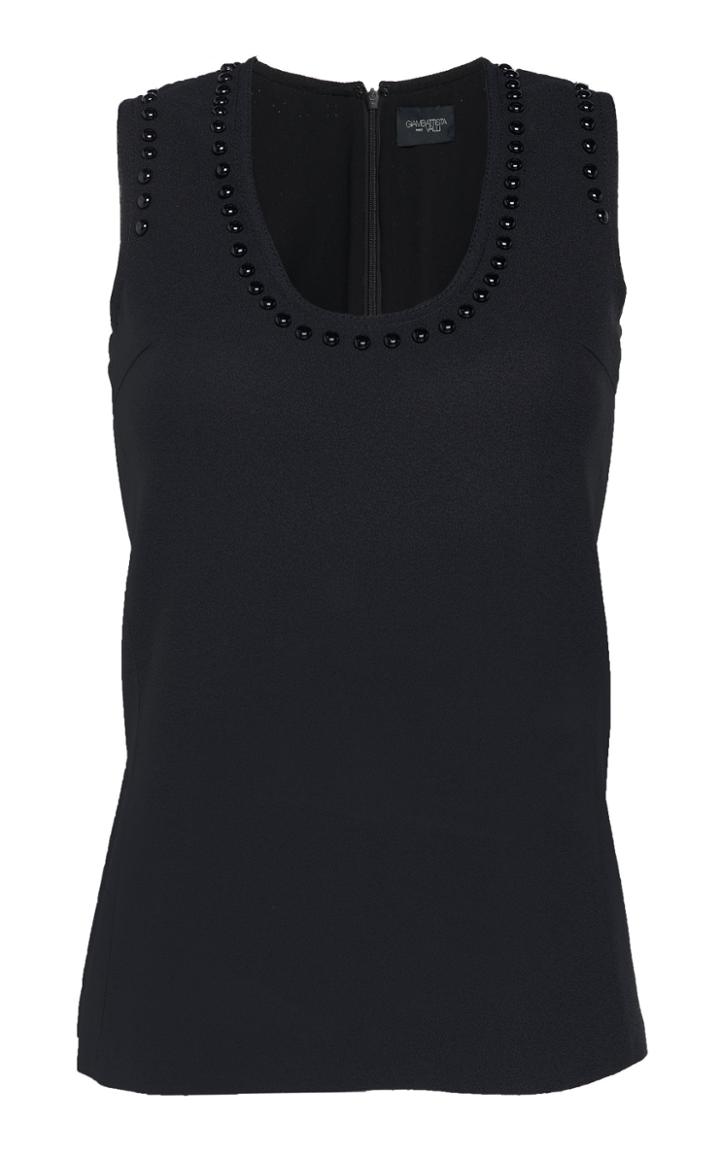 Giambattista Valli Stud-embellished Crepe Tank Top