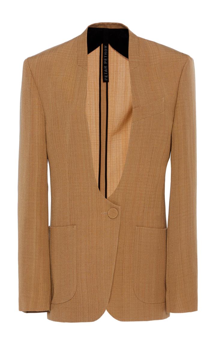Moda Operandi Petar Petrov Jaclyn Collarless Silk-blend Blazer Size: 38