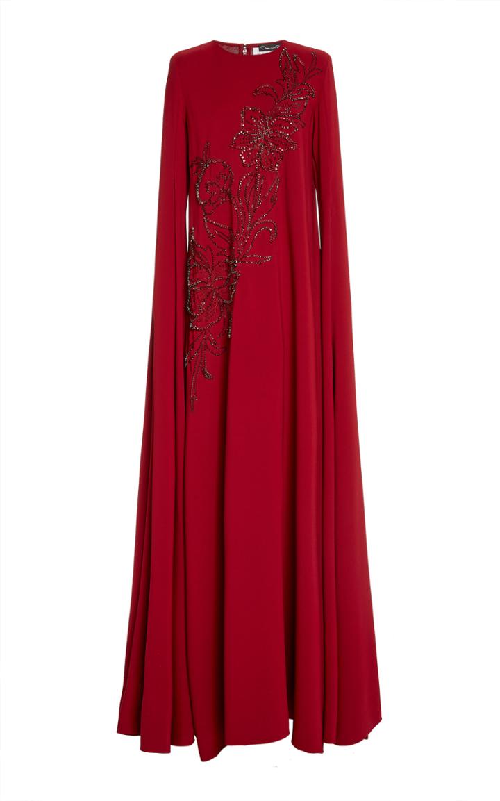 Oscar De La Renta Embellished Caftan Gown