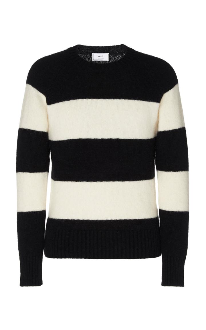 Ami Striped Alpaca-blend Sweater Size: S