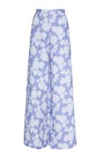 Miguelina Pamela High-waisted Floral-print Wide-leg Pants