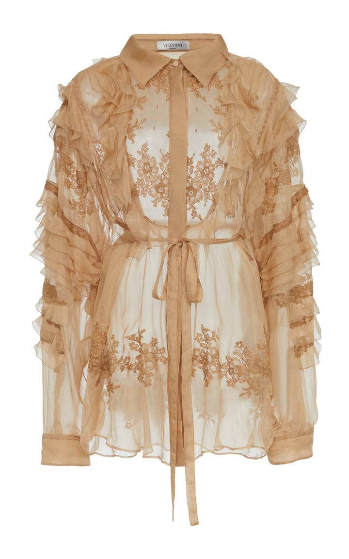 Moda Operandi Valentino Voluminous Silk Button-down Blouse