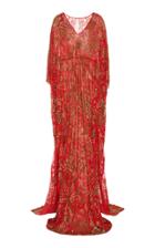 Naeem Khan Floral Embroidered Georgette Caftan