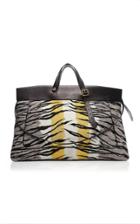 Rochas Maxi Zebra-printed Leather Flat Tote