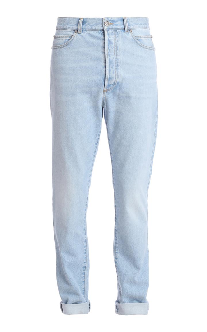 Balmain High Waisted Stone Double Jeans