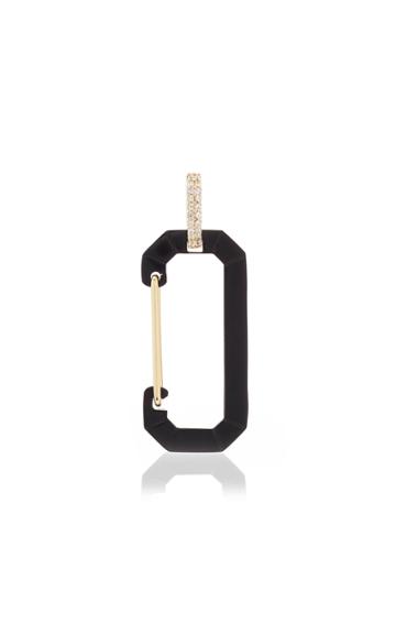 Moda Operandi Ee Ra 18k Yellow Gold Black Chiara Big Fluo Earring