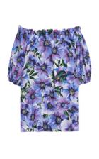 Dolce & Gabbana Off-the-shoulder Floral-print Cotton Top