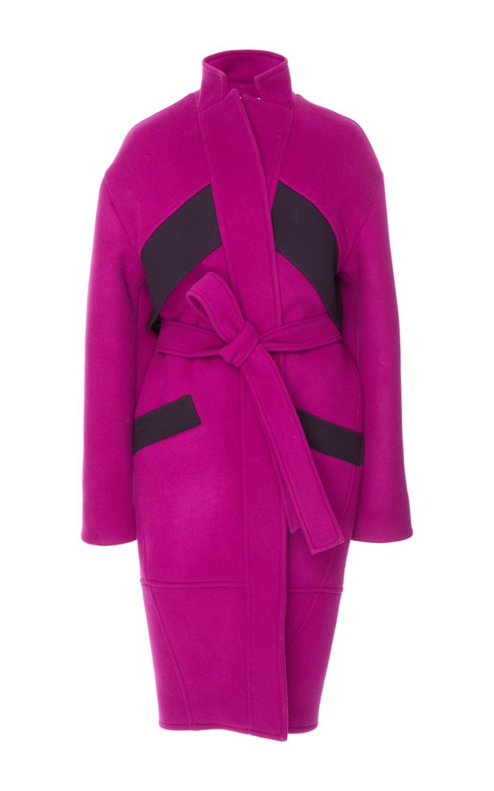 Sally Lapointe Bonded Wool Belted Cocoon Coat