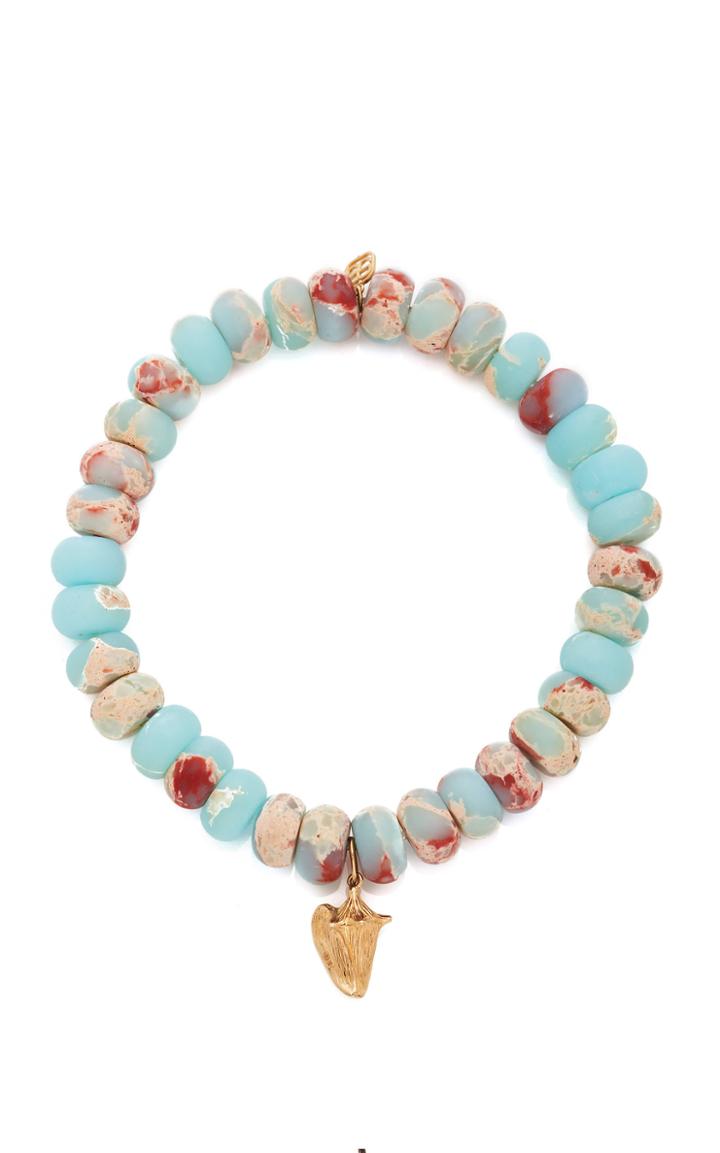 Moda Operandi Sydney Evan 14k Yellow Gold Conch Shell Charm & Impression Jasper Brac