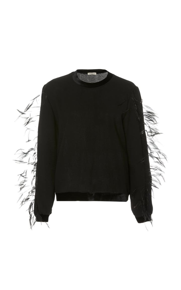 Daniele Carlotta Wool Crepe Feather Sweater