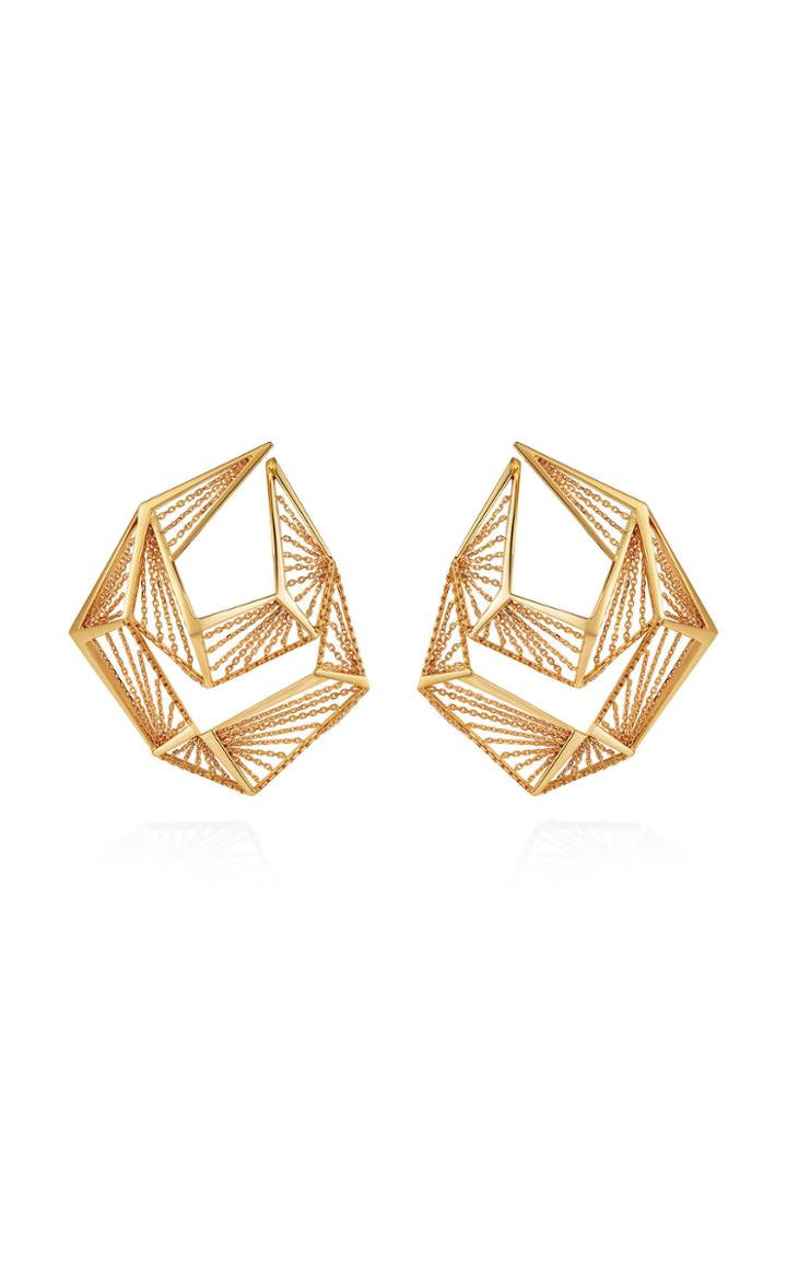 Mike Joseph Yellow Gold Chain Earrings