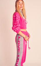Moda Operandi Loveshackfancy Landana Pom-pom Detailed Ribbed-knit Joggers