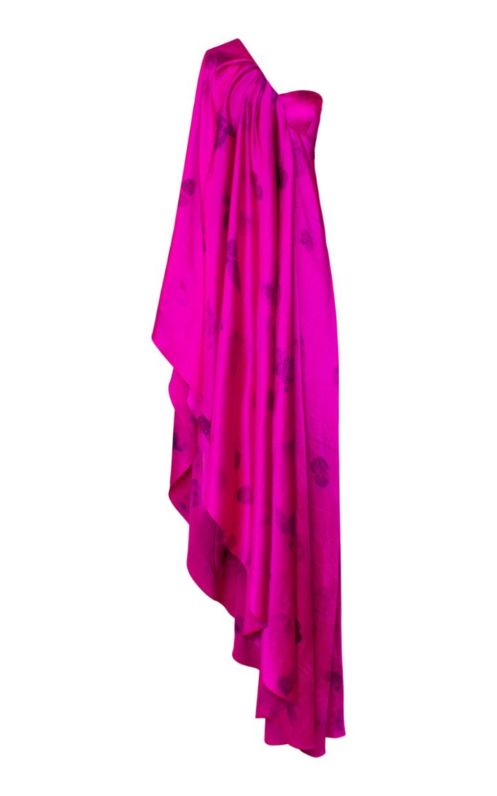 Moda Operandi Alejandra Alonso Rojas One-shoulder Silk Caftan