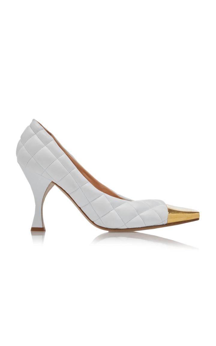 Bottega Veneta Dream Quilted Leather Cap-toe Pumps Size: 37