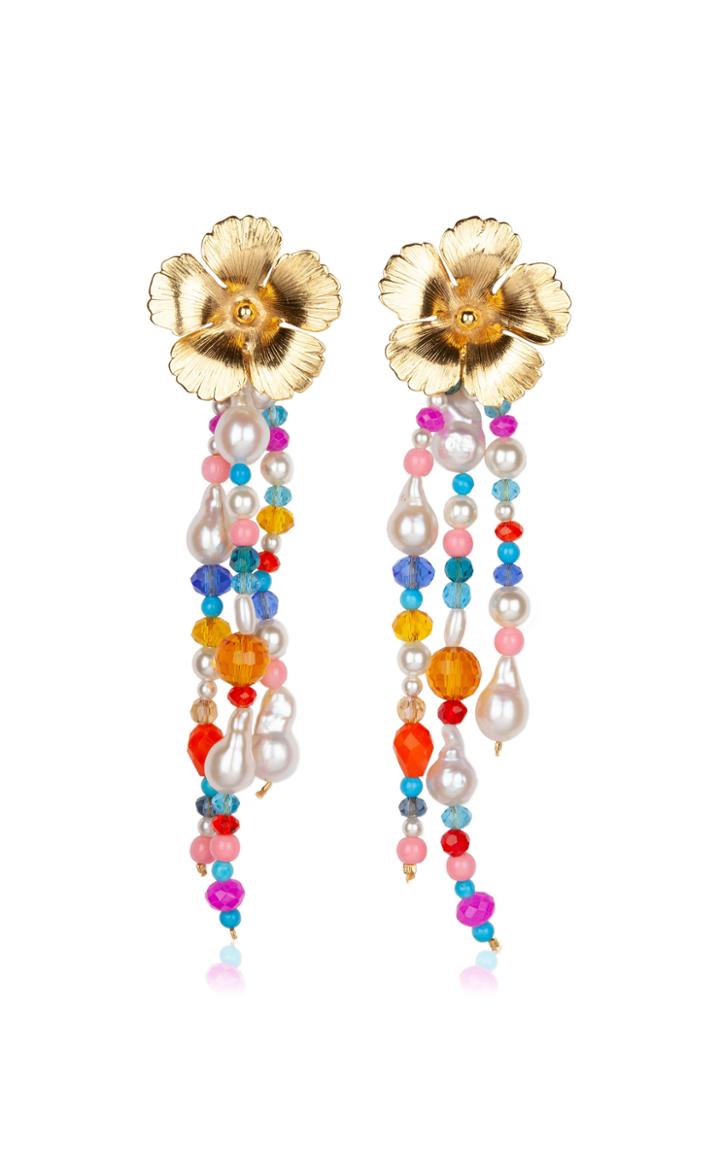 Jennifer Behr Sassafrass Pearl And Stone Drop Earrings