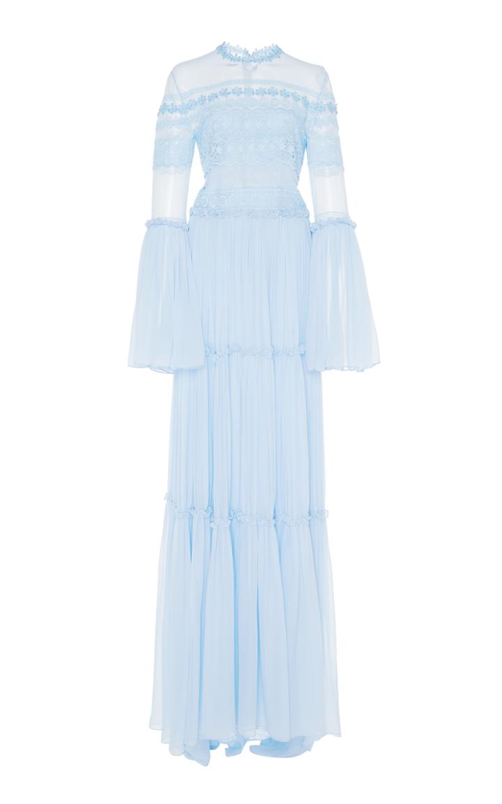 Costarellos Long Tiered Dress