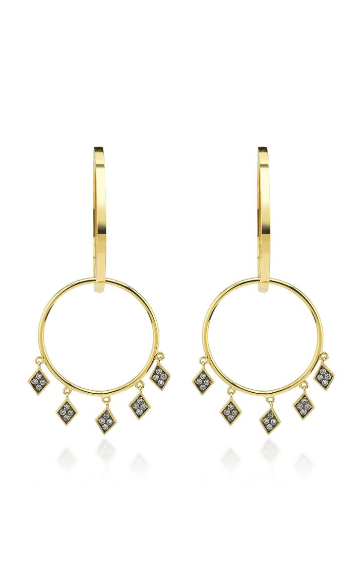 Charms Company La Vie 14k Yellow-gold Diamond Flake Hoops