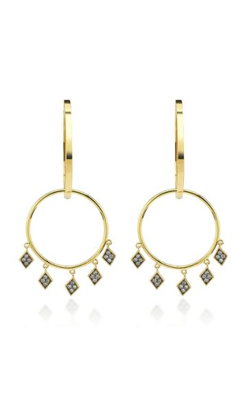 Charms Company La Vie 14k Yellow-gold Diamond Flake Hoops