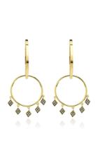 Charms Company La Vie 14k Yellow-gold Diamond Flake Hoops