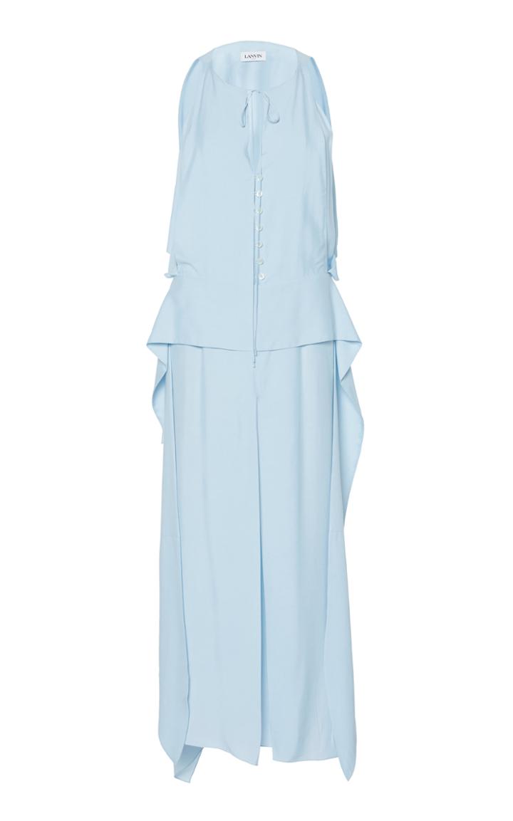 Lanvin Ruffle-trimmed Poplin Maxi Dress