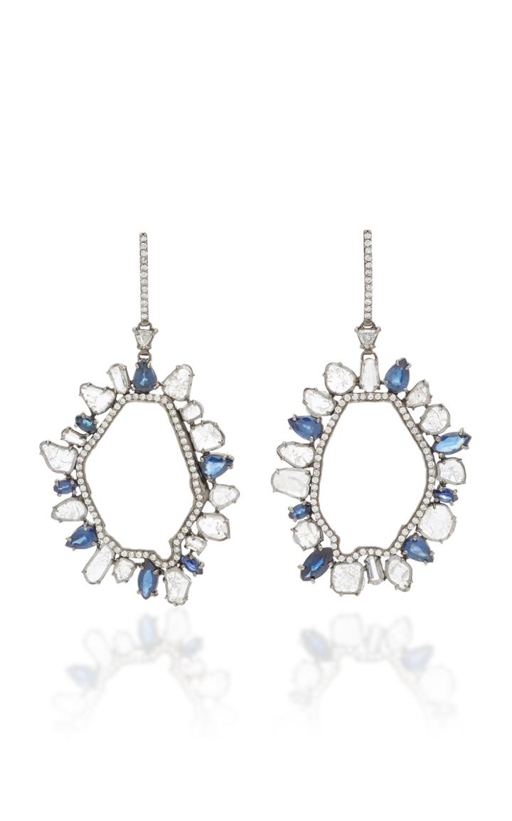 Kimberly Mcdonald Diamond Slice And Fancy-shape Sapphire Earrings