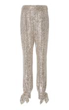 Monique Lhuillier High Waist Sequin Embellished Joggers