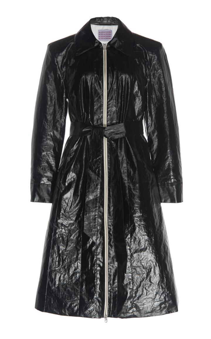 Alexachung Paneled Coated Cotton A-line Coat